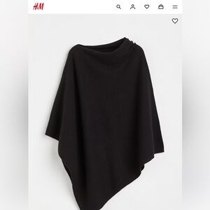 H&M black cashmere poncho